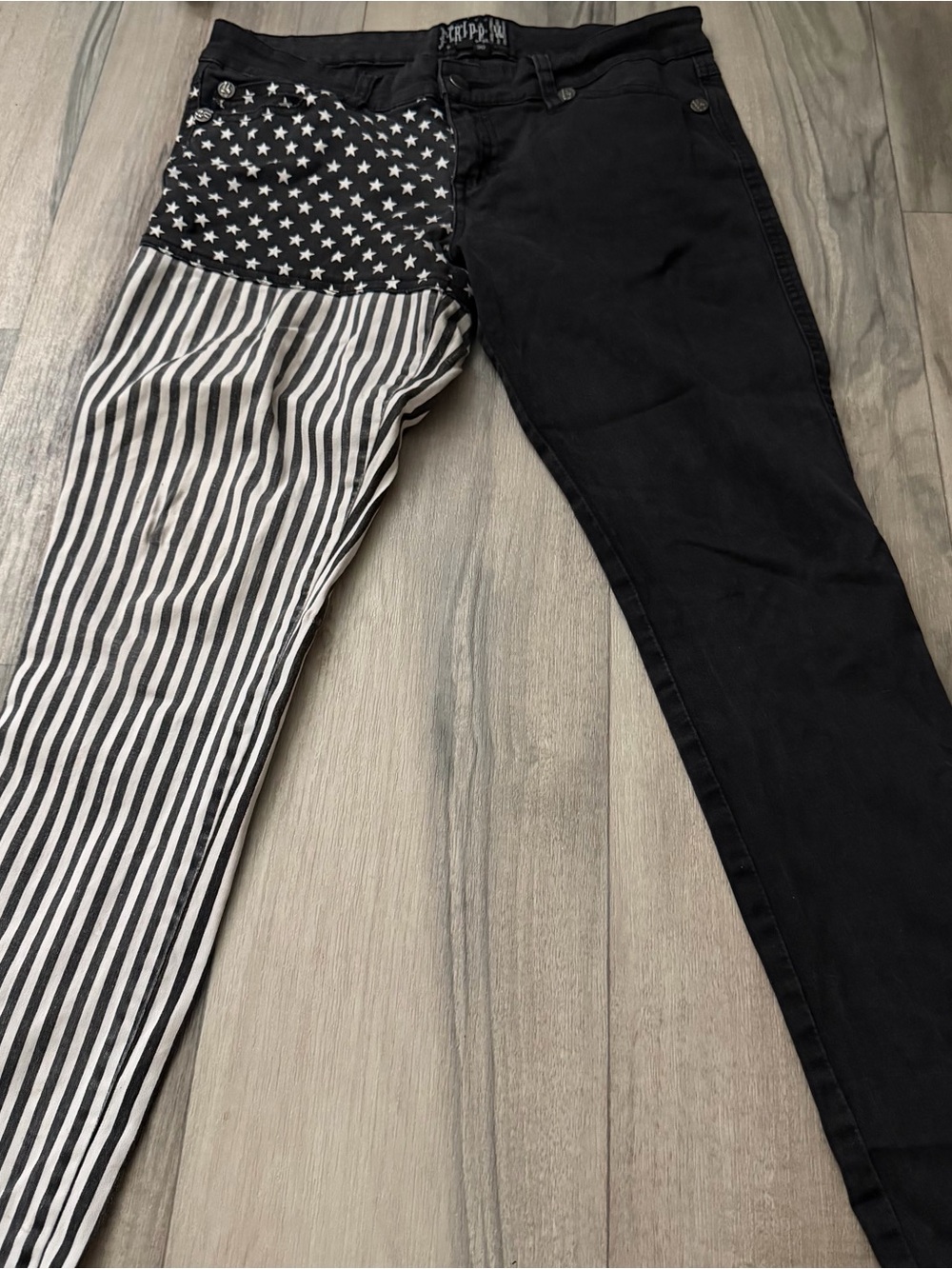 Tripp NYC Split Leg Stars and Stripes Skinny Jeans